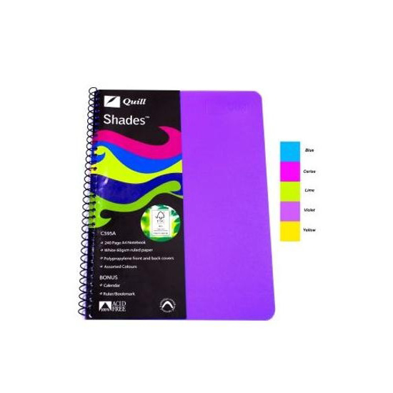 Picture of NOTE BOOK QUILL C595A A4 SHADES PP 240PG