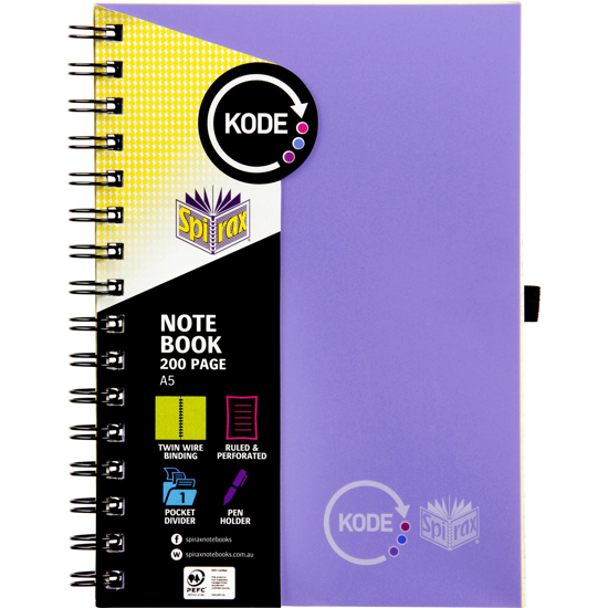 Picture of NOTE BOOK SPIRAX KODE A5 P963 200 PAGE