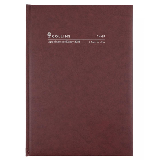 Picture of DIARY 2022 COLLINS A4 APPOINTMENT 2DTP 3oMIN BURGUNDY