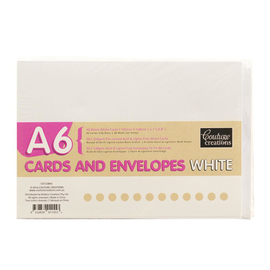 Picture of A6 CARDS & ENVELOPES WHITE