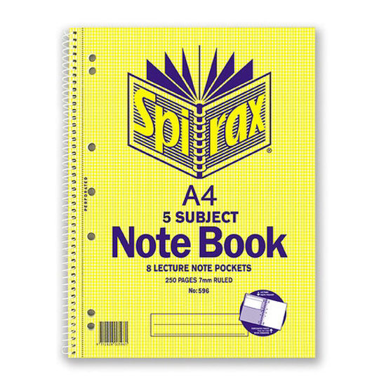 Picture of NOTE BOOK SPIRAX 596 A4 5 SUBJECT S/O