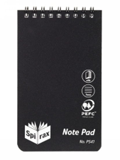 Picture of NOTE BOOK SPIRAX P541 PP T/O 96PG BLACK