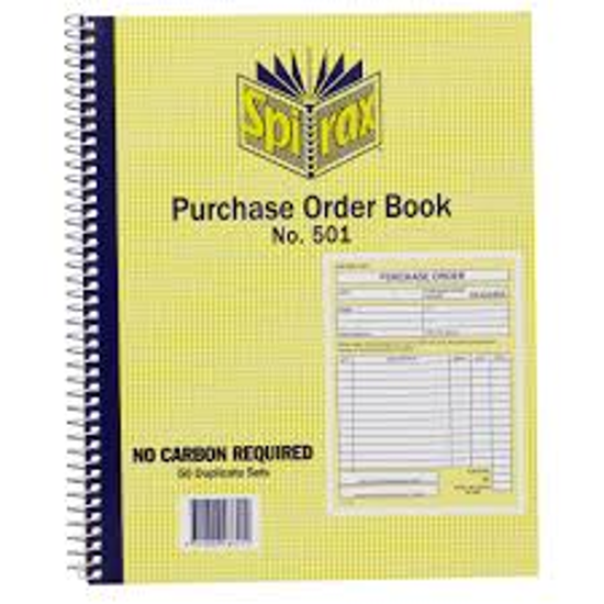 Picture of PURCHASE ORDER BOOK SPIRAX NO. 501 C/LESS 250X200