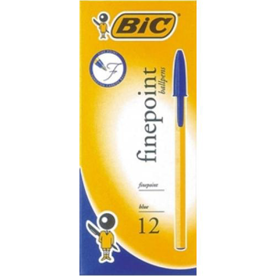 Picture of PEN BIC FINEPOINT BALLPENS BLUE BOX OF 12