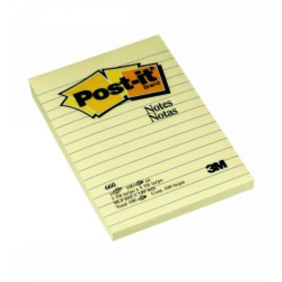 Picture of POST- IT NOTES 660 98.4X149 LINED YELLOW