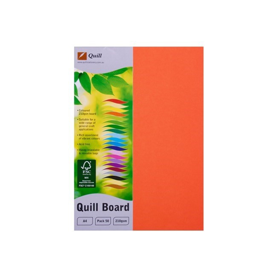 Picture of QUILL BOARD A4 210GSM ORANGE