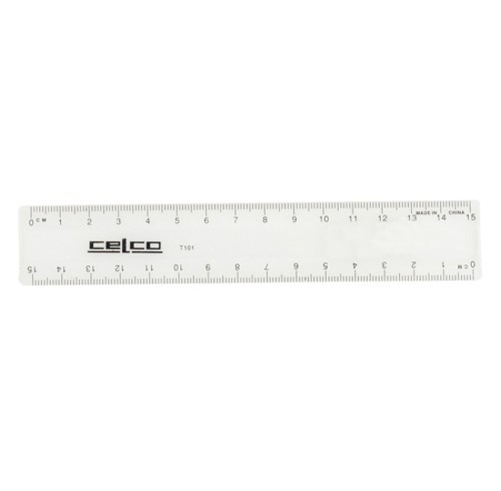 Picture of RULER CELCO 15CM CLEAR PLASTIC TC101
