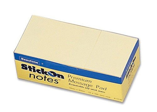 Picture of STICK ON NOTES B/TONE 38X50 YELLOW PK12