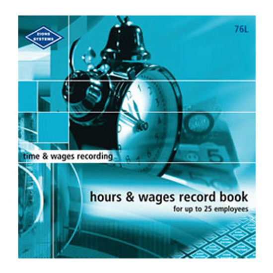 Picture of WAGE BOOK ZIONS 76L HOURS & WAGES BOOK UP TO 25 EMPLOYEES
