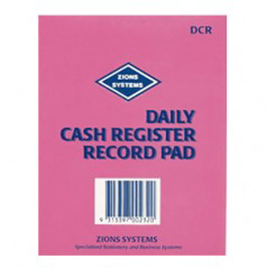 Picture of DAILY CASH REGISTER RECORD PAD ZIONS DCR