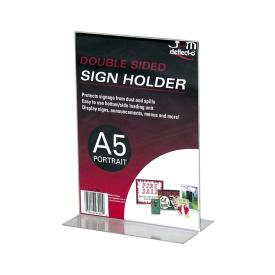 Picture of DEFLECTO A5 PORTRAIT DOUBLE SIDED SIGN HOLDER