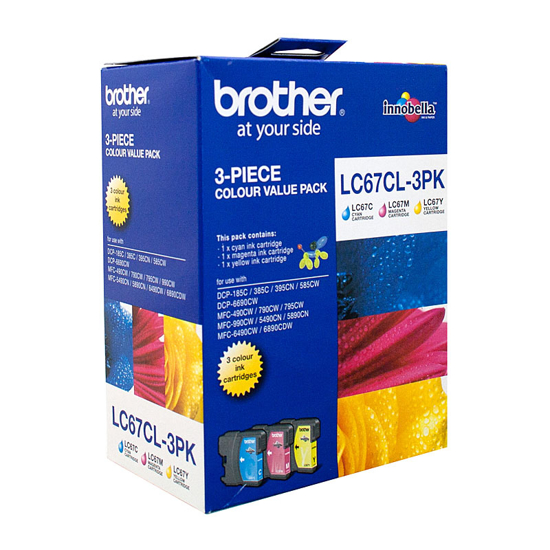 Picture of INK JET CART BROTHER LC67  VALUE 3 PACK
