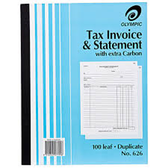 Picture of TAX INVOICE & STATEMENT BOOK OLYMPIC 626 DUP 10X8 100LF