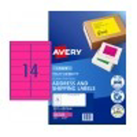 Picture of LABEL AVERY LASER L7163FP FLUORO PINK 14
