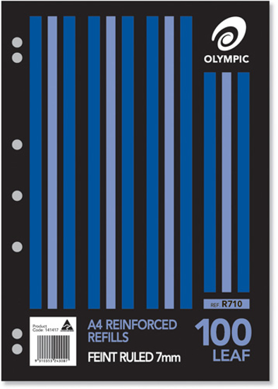 Picture of LOOSE LEAF REINFORCED REFILLS OLYMPIC A4 100 LEAF