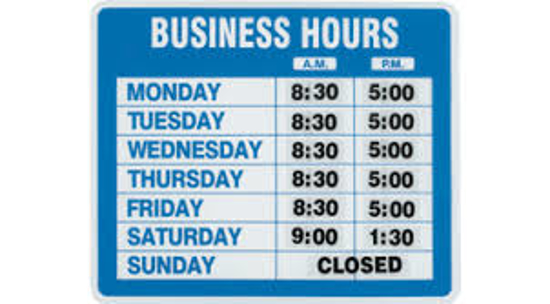 Picture of SIGN HEADLINE 203X305MM BUSINESS HOURS