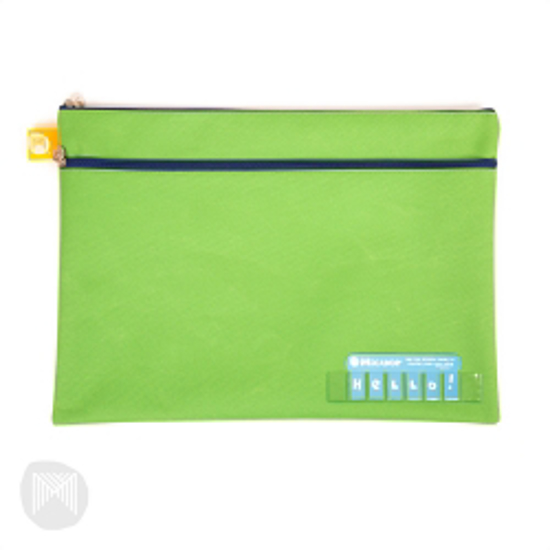 Picture of PENCIL CASE MICADOR 375X264MM NAME TWIN ZIP GREEN