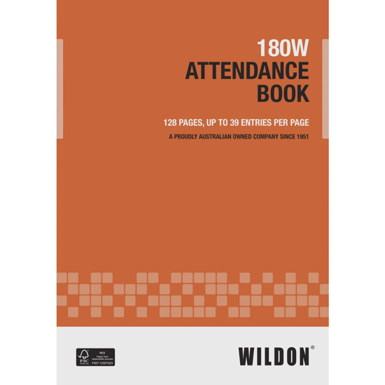 Picture of WILDON 180 ATTENDANCE BOOK A4