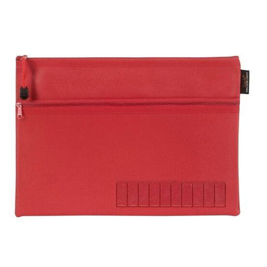 Picture of PENCIL CASE CELCO 345X264MM NAME LARGE 2 ZIP RED
