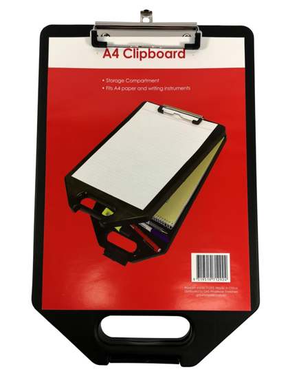 Picture of CLIPBOARD GNS A4 WITH STORAGE BLACK