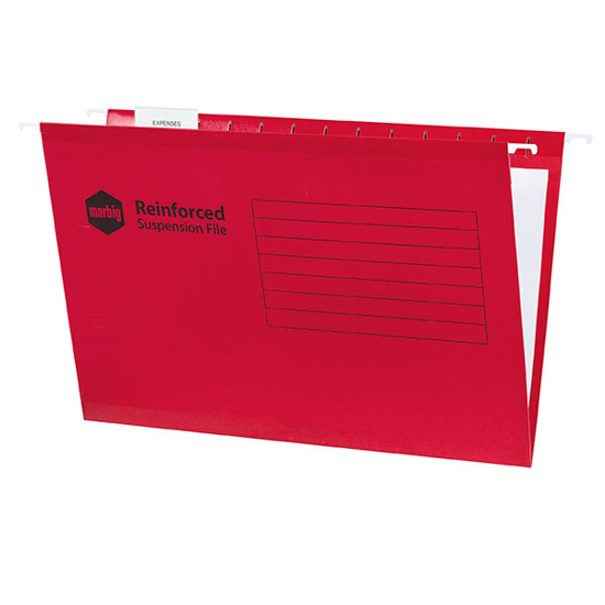 Picture of SUSPENSION FILES MARBIG FOOLSCAP COMPLETE RED