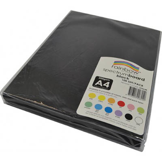 Picture of CARDBOARD RAINBOW A4 SPECTRUM 220GSM BLACK
