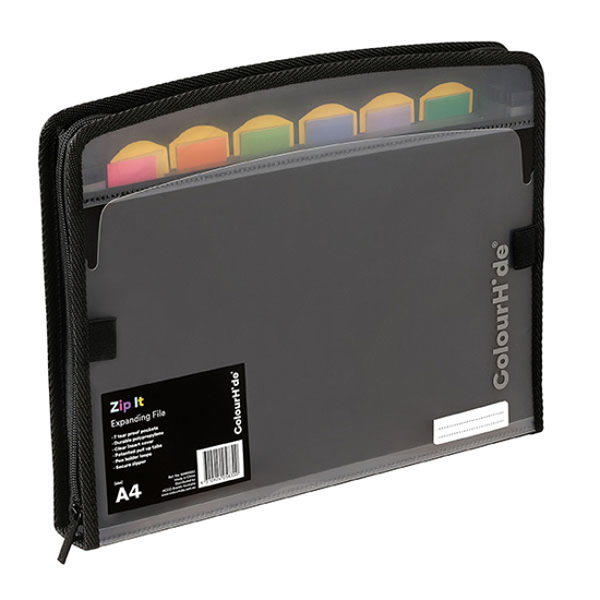 Picture of CH ZIP IT EXPANDING FILE A4 BLACK