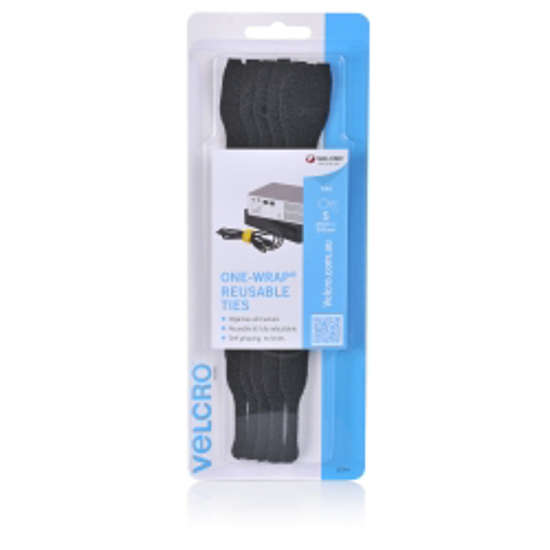 Picture of VELCRO CABLE TIES REUSABLE BLACK 25MMX200MM