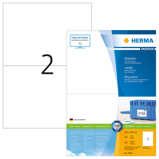 Picture of HERMA LABEL A4 210X148MM 2UP