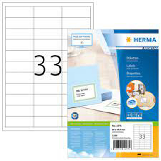 Picture of HERMA LABELS A4 66X25.4 33UP