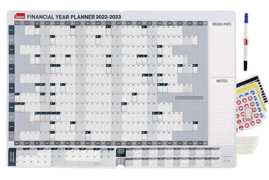 Picture of WALL PLANNER SASCO 870X610MM FINANCIAL YEAR