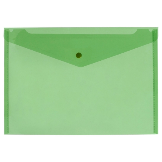 Picture of DOC WALLET PP A4 BUTTON GREEN