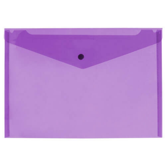 Picture of DOC WALLET PP A4 BUTTON PURPLE