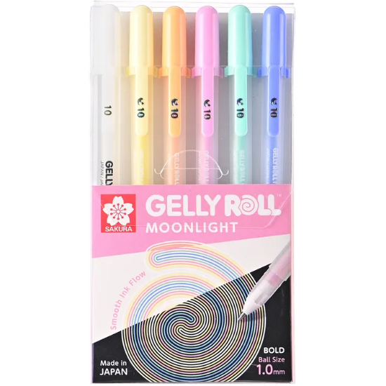 Picture of GELLY ROLL MOONLIGHT PASTEL & WHITE 6PC