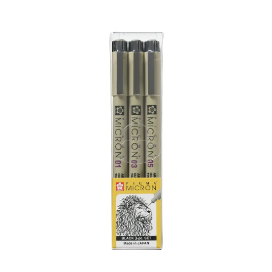 Picture of SAKURA PIGMA MICRON 01 03 05 BLACK
