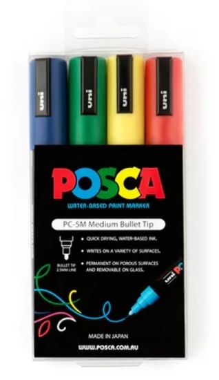 Picture of UNI POSCA MED 4P BGYR