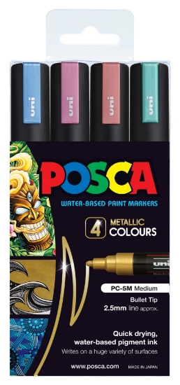Picture of POSCA MEDIUM 4PC METALLIC SET